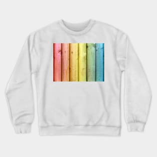 Rainbow Coloured Wooden Panels Crewneck Sweatshirt